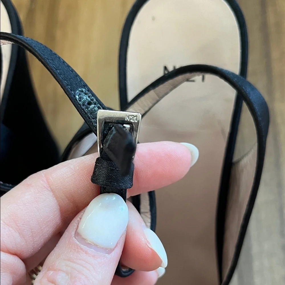 N21 Numero Ventuno Faille Seta 999 Nero Platform Heels EU 39 (US 8)‎ NWOT